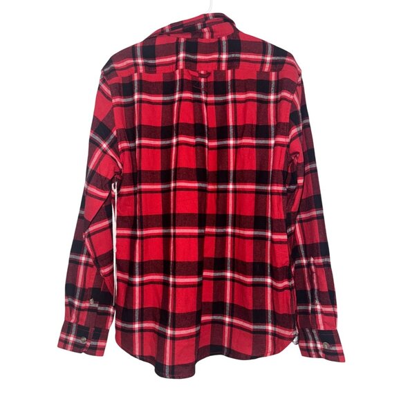 Hudson & Barrow Mountain Flannel Red Plaid Button-Up Shirt Mens Medium 100% Cott - Picture 5 of 7